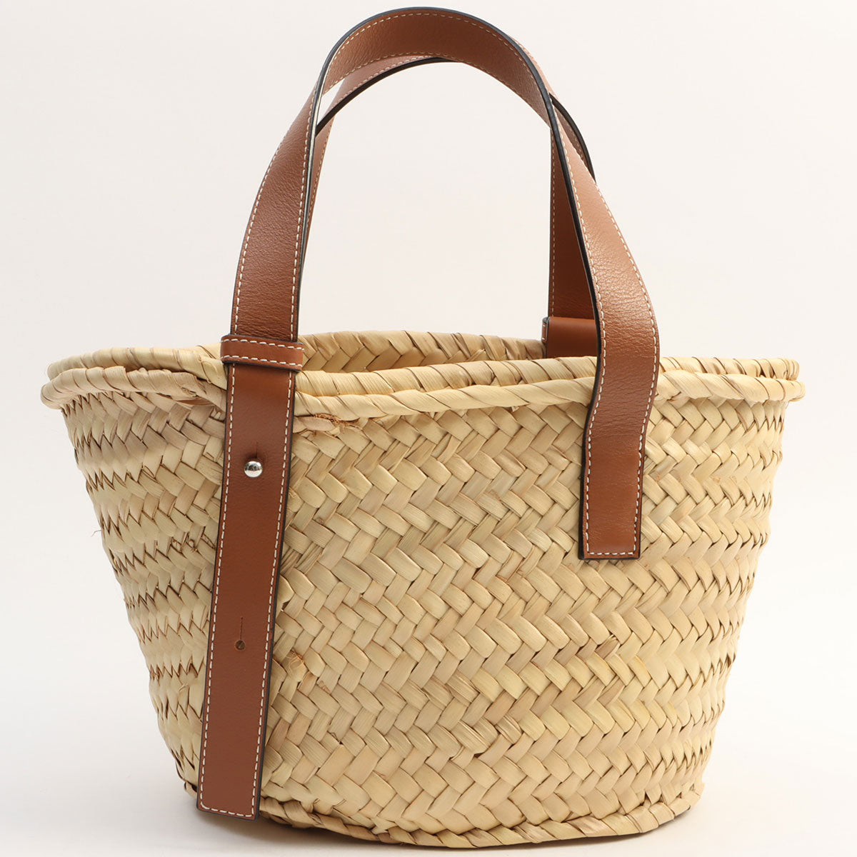Raffia Anagram Basket Handbag Brown