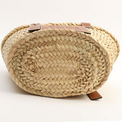 Raffia Anagram Basket Handbag Brown
