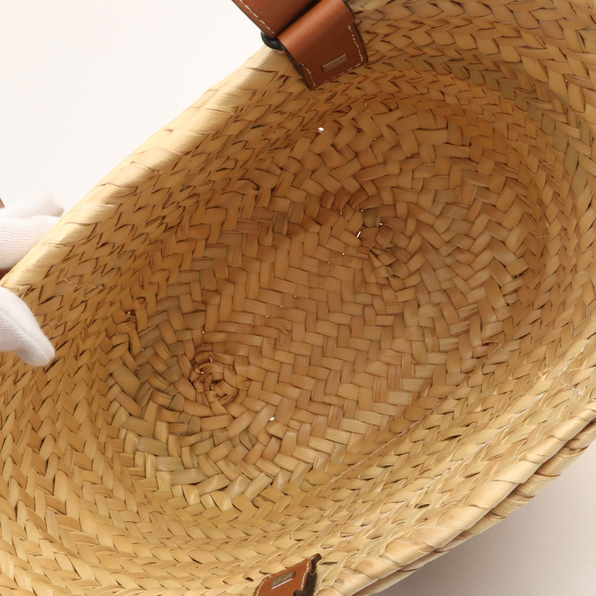 Raffia Anagram Basket Handbag Brown