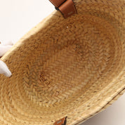 Raffia Anagram Basket Handbag Brown