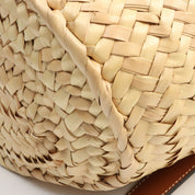 Raffia Anagram Basket Handbag Brown