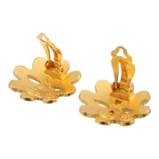 1994 Flower Motif CC Mark Gold Earrings