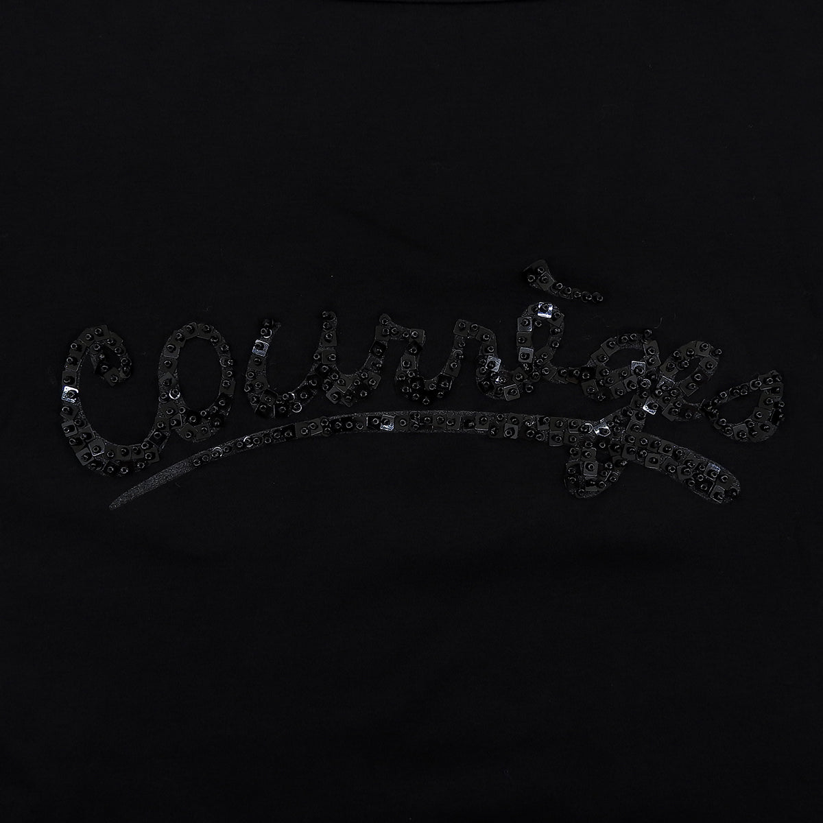 ビーズロゴ刺繍Tシャツ #38 ブラック