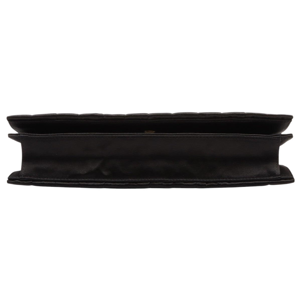 Circa 2007 Satin Rhinestone CC Mark Chain Shoulder Bag Black