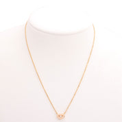 18K Diamond C Heart Necklace Pink Gold