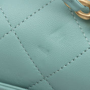 2019 Matelasse Stitch CC Turnlock 2-Way Bag, Mint Blue