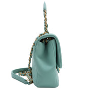 2019 Matelasse Stitch CC Turnlock 2-Way Bag, Mint Blue