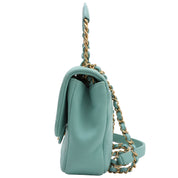 2019 Matelasse Stitch CC Turnlock 2-Way Bag, Mint Blue