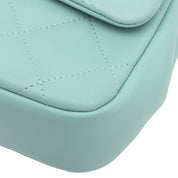 2019 Matelasse Stitch CC Turnlock 2-Way Bag, Mint Blue