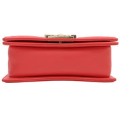 2019 Tweed Leather Boy Chanel Chain Shoulder Bag, Salmon Pink/Multi