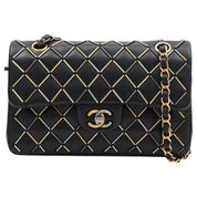 2020s design classic flap chain bag 23cm black