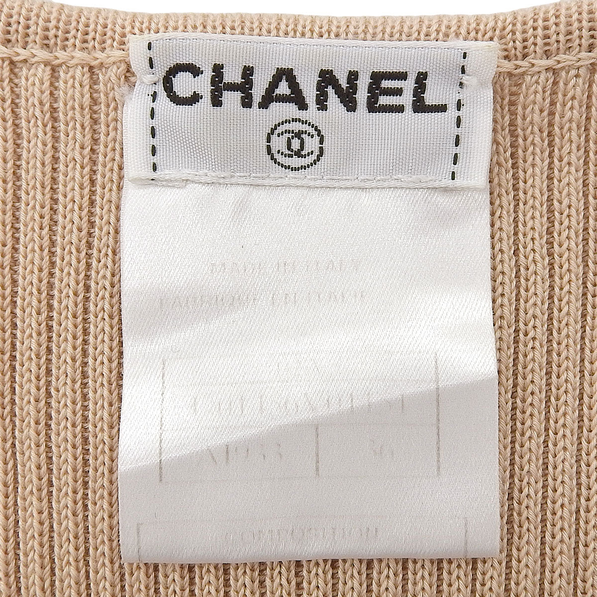 2002 CC Logo Short-Sleeved Knit Top #36 Beige
