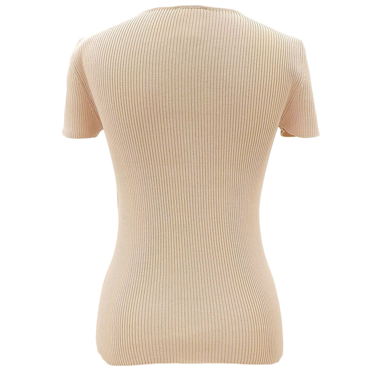2002 CC Logo Short-Sleeved Knit Top #36 Beige