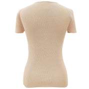 2002 CC Logo Short-Sleeved Knit Top #36 Beige