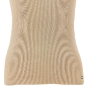 2002 CC Logo Short-Sleeved Knit Top #36 Beige