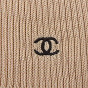 2002 CC Logo Short-Sleeved Knit Top #36 Beige