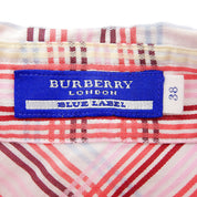 Check pattern logo embroidered short-sleeve shirt #38 Pink/Multicolor