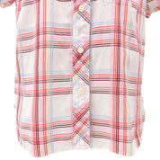 Check pattern logo embroidered short-sleeve shirt #38 Pink/Multicolor