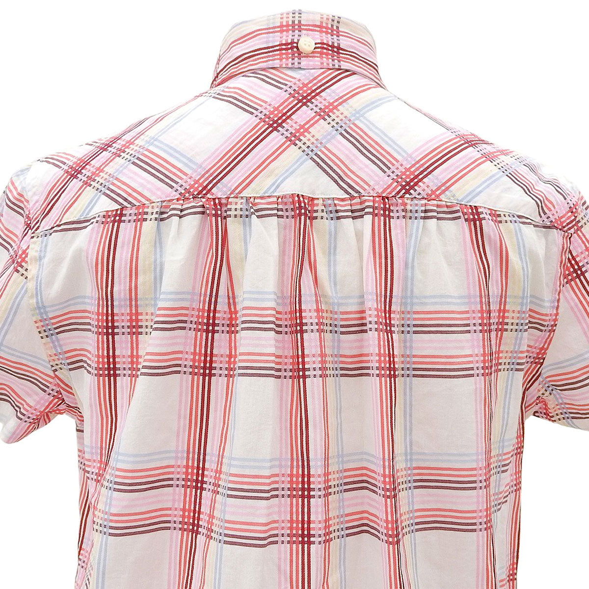 Check pattern logo embroidered short-sleeve shirt #38 Pink/Multicolor