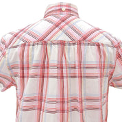 Check pattern logo embroidered short-sleeve shirt #38 Pink/Multicolor
