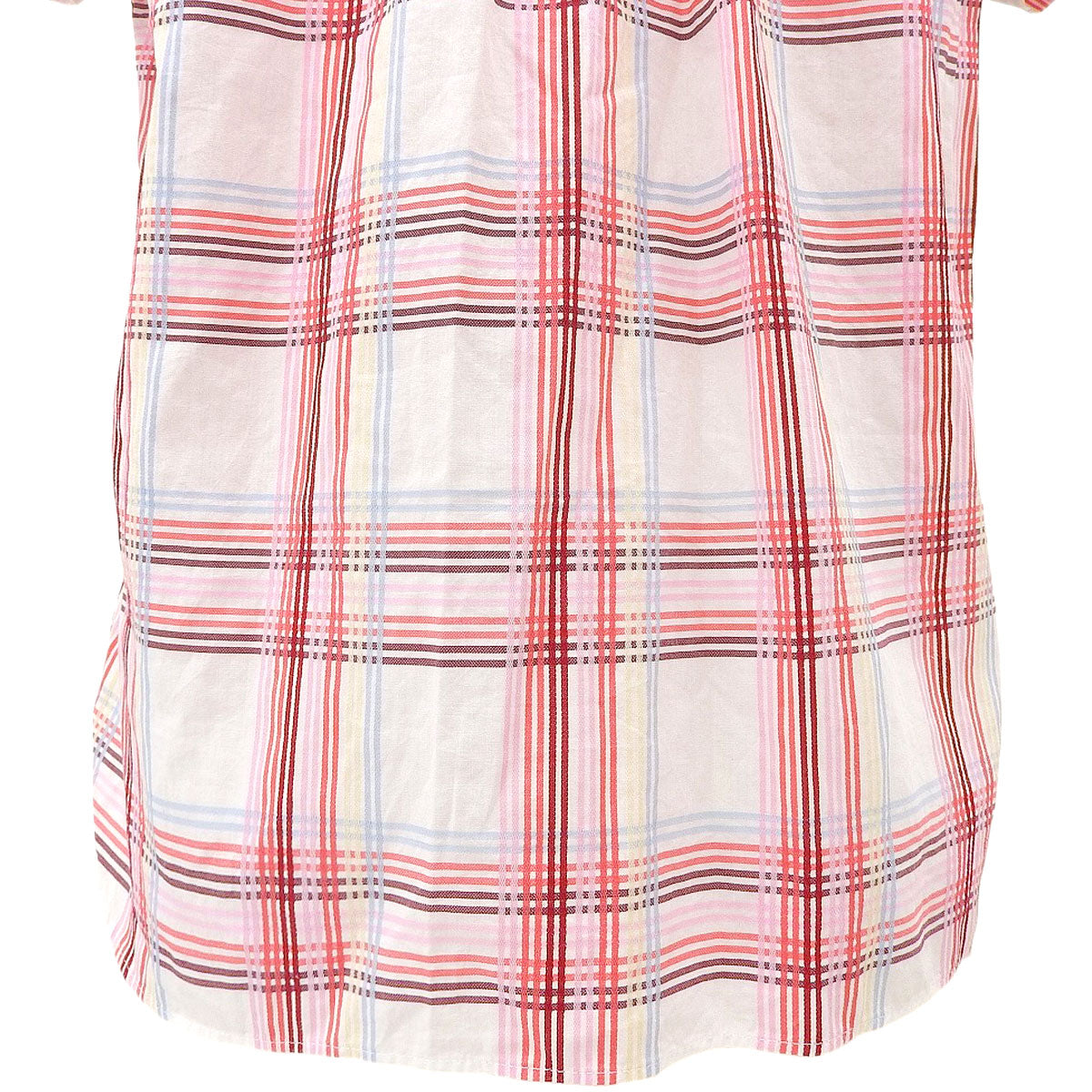 Check pattern logo embroidered short-sleeve shirt #38 Pink/Multicolor