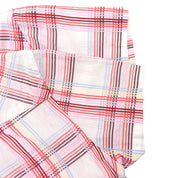 Check pattern logo embroidered short-sleeve shirt #38 Pink/Multicolor
