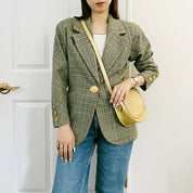 Wool Check Pattern Jacket #S Gray