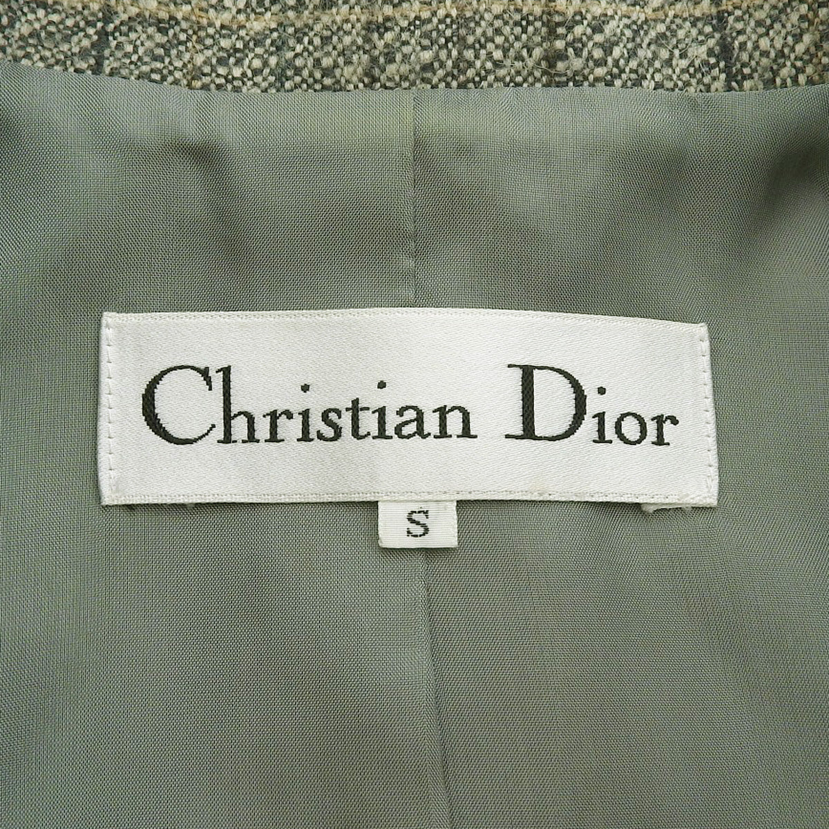 Wool Check Pattern Jacket #S Gray