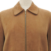 Suede Nova Check Lined Blouson #40 Camel