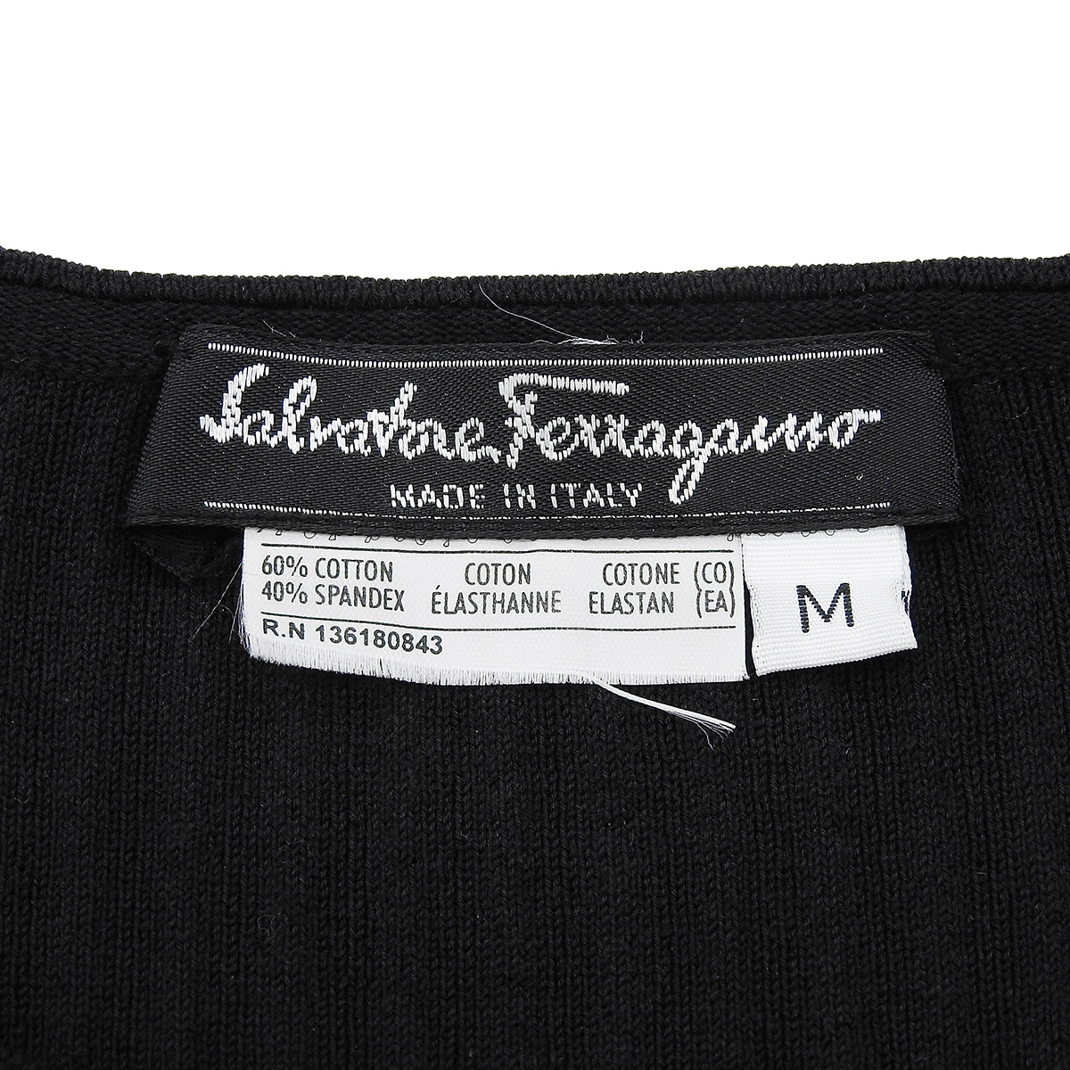 Gancini Plate Knit Top #M Black