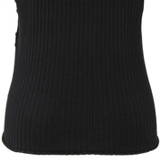 Gancini Plate Knit Top #M Black