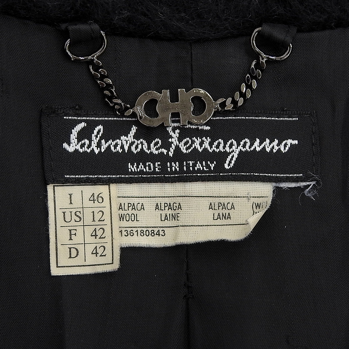 Alpaca Logo Button Shaggy Chester Coat #46 Black