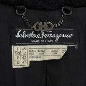 Alpaca Logo Button Shaggy Chester Coat #46 Black