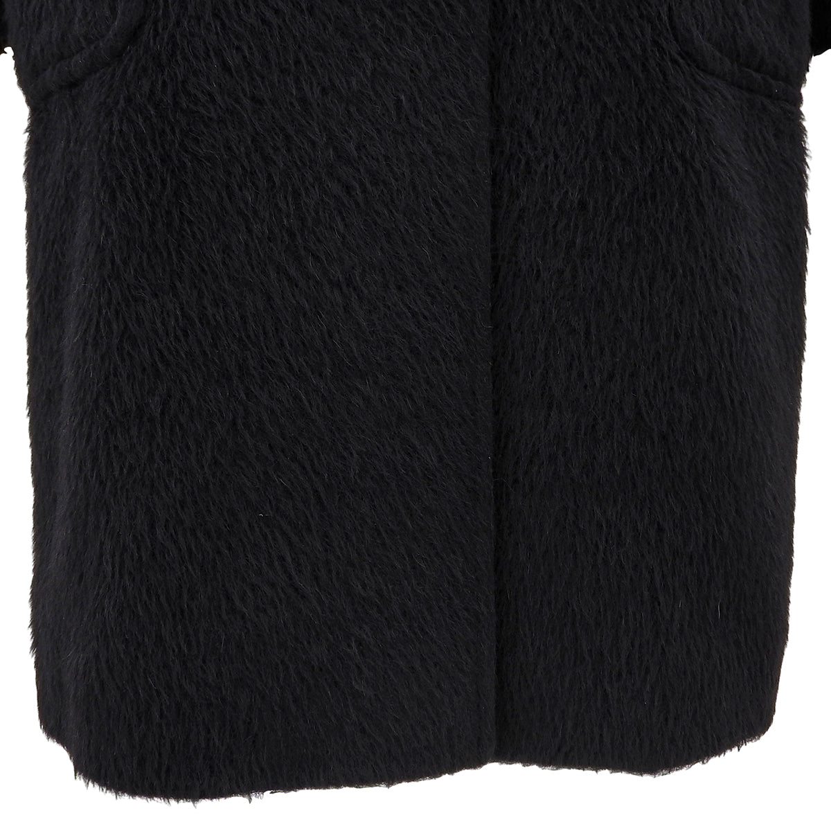 Alpaca Logo Button Shaggy Chester Coat #46 Black