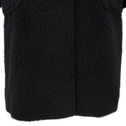 Alpaca Logo Button Shaggy Chester Coat #46 Black