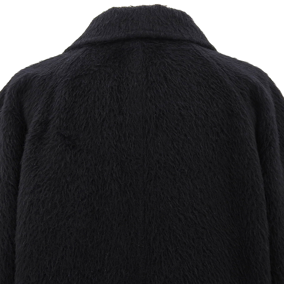 Alpaca Logo Button Shaggy Chester Coat #46 Black
