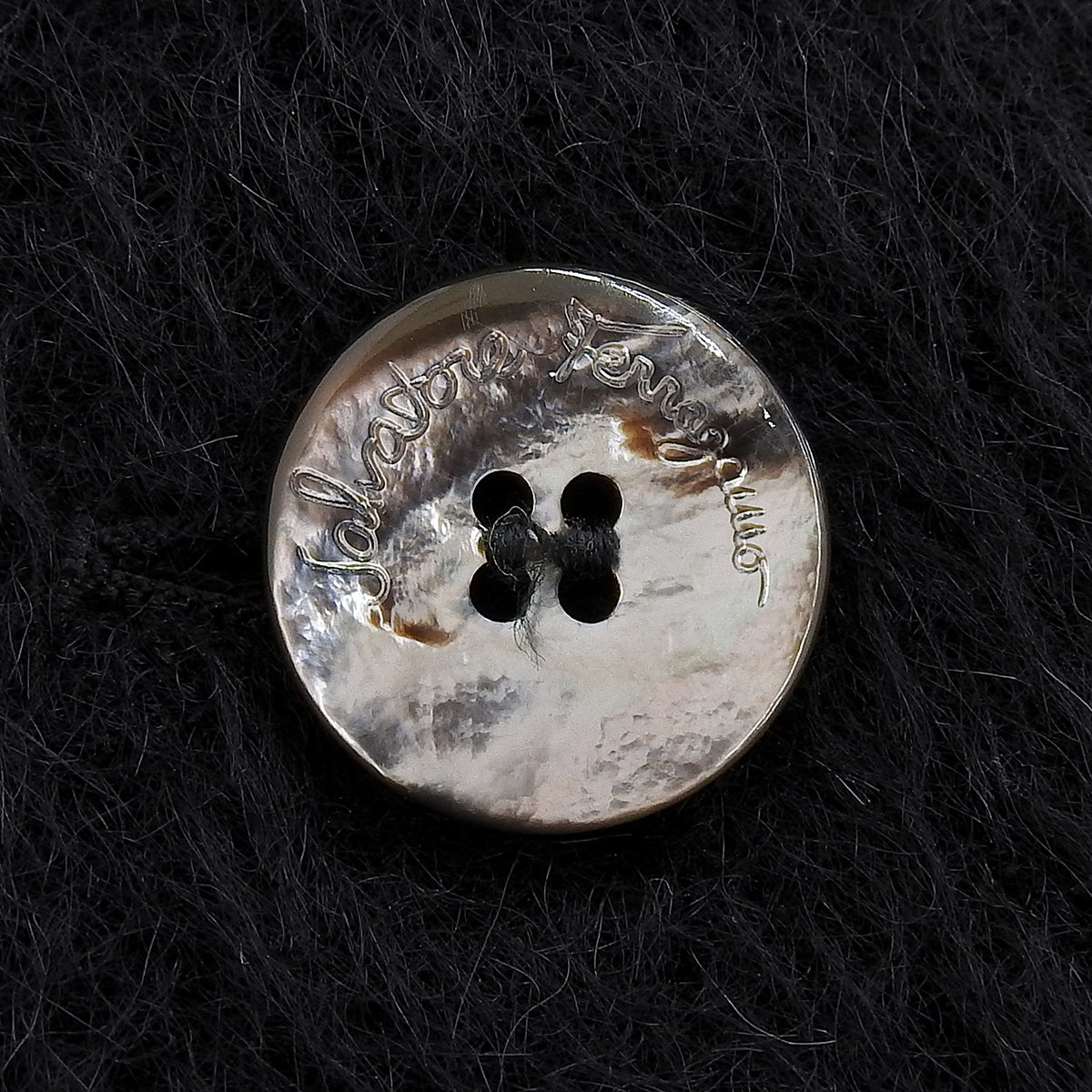 羊驼Logo纽扣毛绒切斯特大衣 #46 黑色