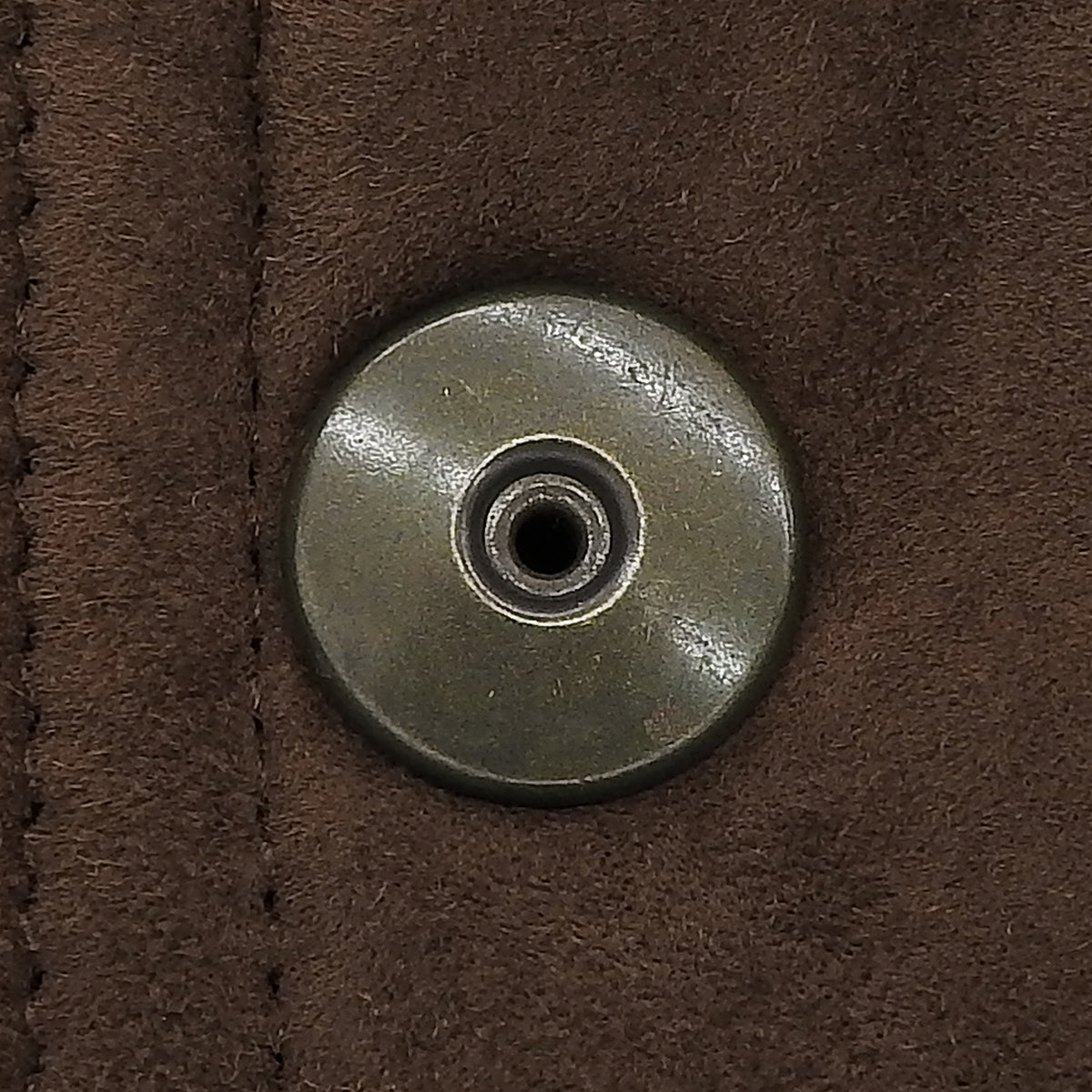 Suede and Leather Combination Down Jacket, Size L, Brown