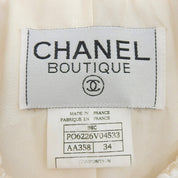 Tweed CC Mark Button Double Breasted Jacket #34 Ivory