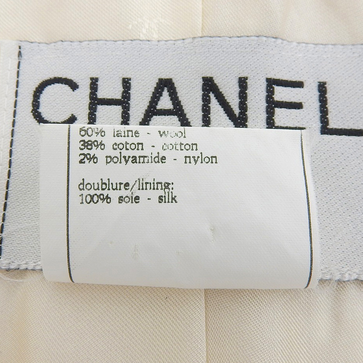 Tweed CC Mark Button Double Breasted Jacket #34 Ivory