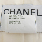 Tweed CC Mark Button Double Breasted Jacket #34 Ivory
