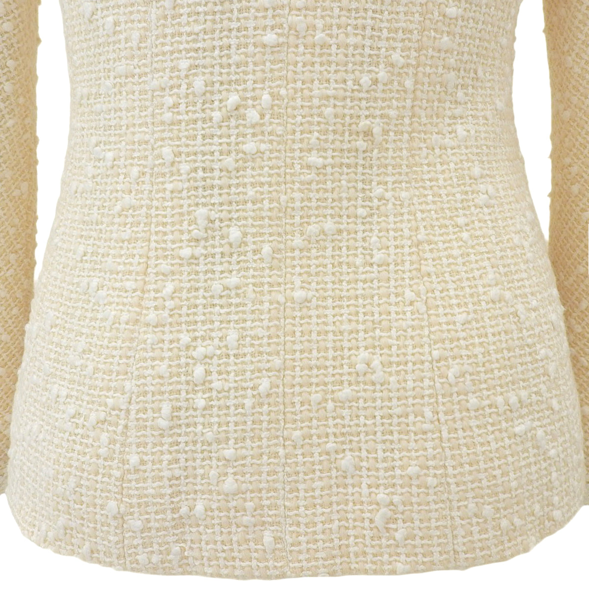 Tweed CC Mark Button Double Breasted Jacket #34 Ivory