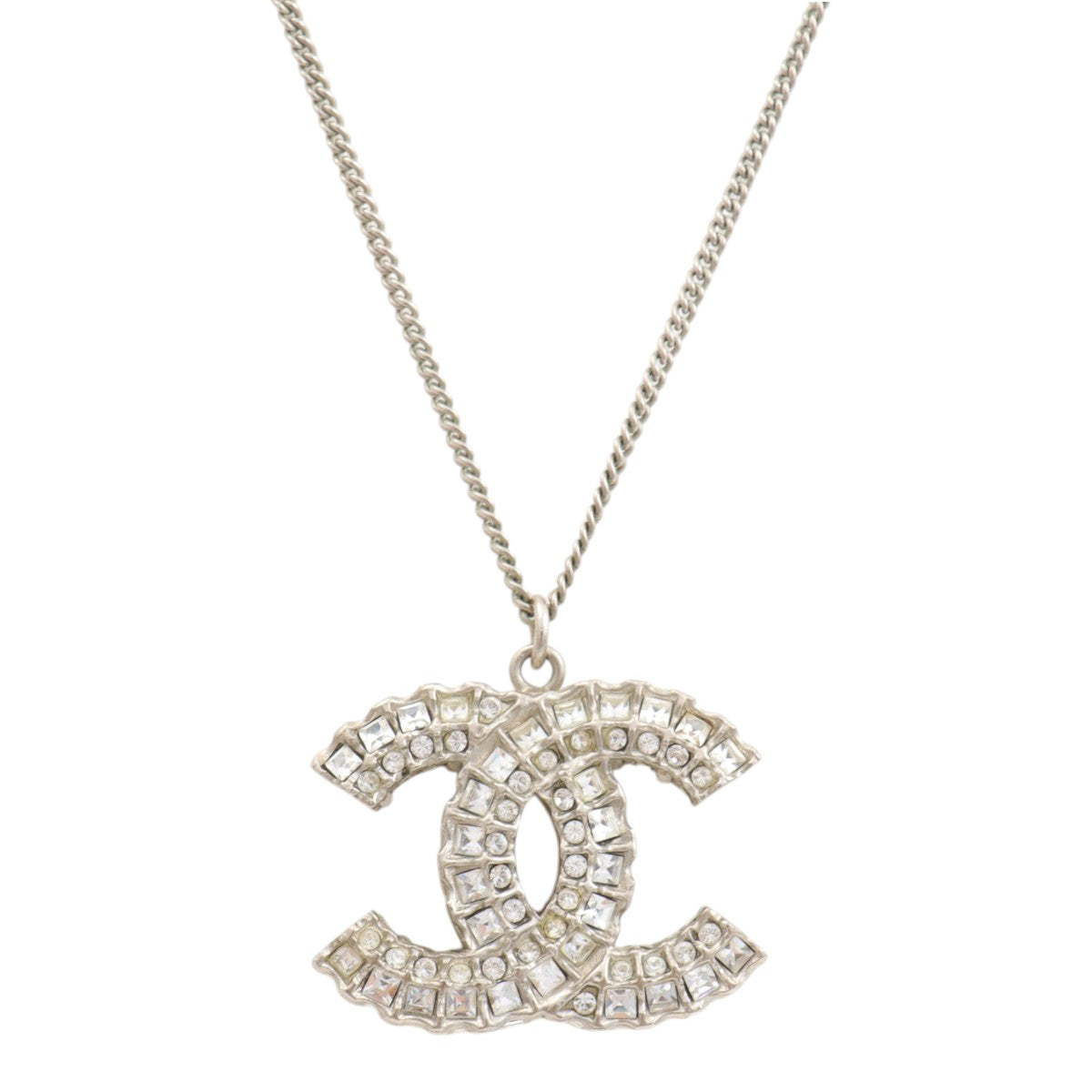 2011 CC rhinestone necklace in silver