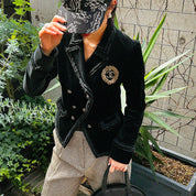CC Mark Button Bijou Double Breasted Jacket #36 Black
