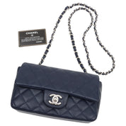 2014-era Caviar Skin CC Turn-lock Chain Shoulder Bag, Navy