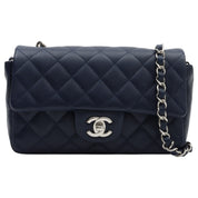 2014-era Caviar Skin CC Turn-lock Chain Shoulder Bag, Navy
