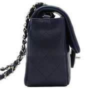 2014-era Caviar Skin CC Turn-lock Chain Shoulder Bag, Navy