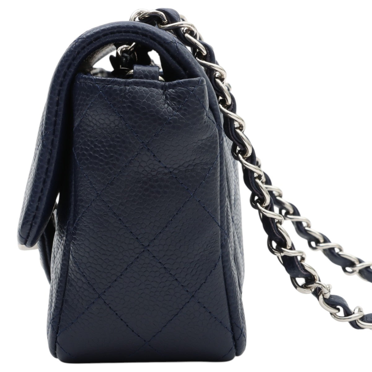2014-era Caviar Skin CC Turn-lock Chain Shoulder Bag, Navy