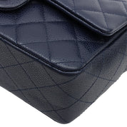 2014-era Caviar Skin CC Turn-lock Chain Shoulder Bag, Navy