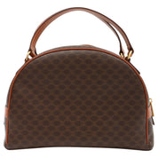 Macadam Pattern Logo Embossed Handbag Brown